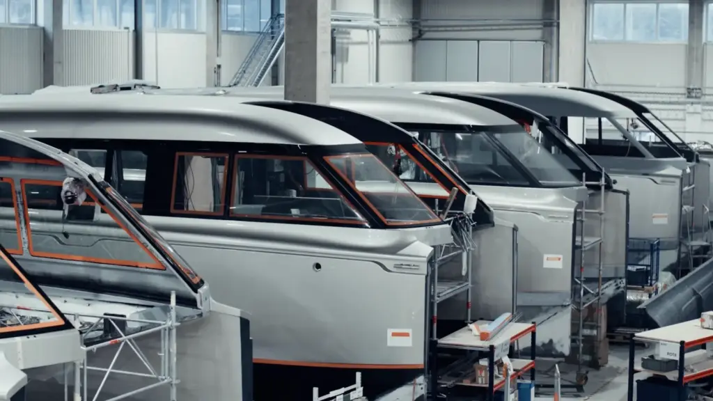 Candela P 12 ferries in production at Candela's Stockholm factory in Rotebro 16x9