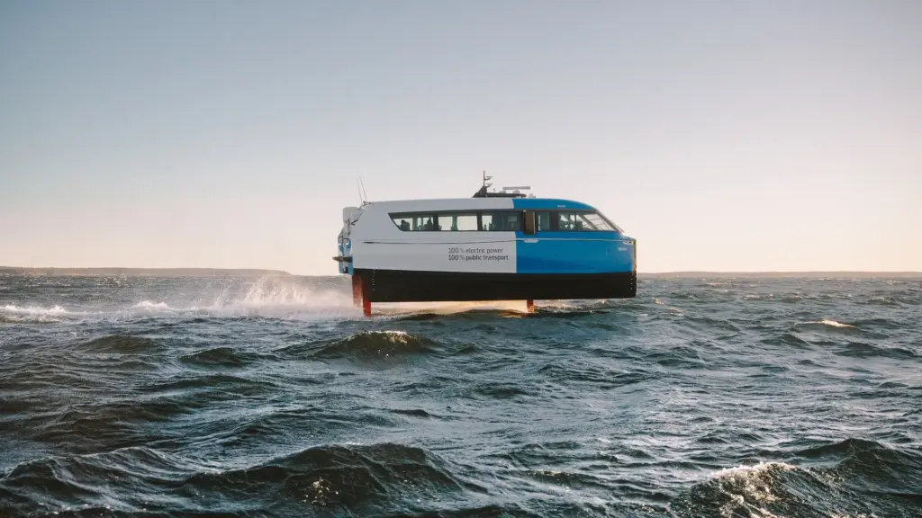 P 12 Shuttle Electric Ferry in Choppy Waters Smooth Ride